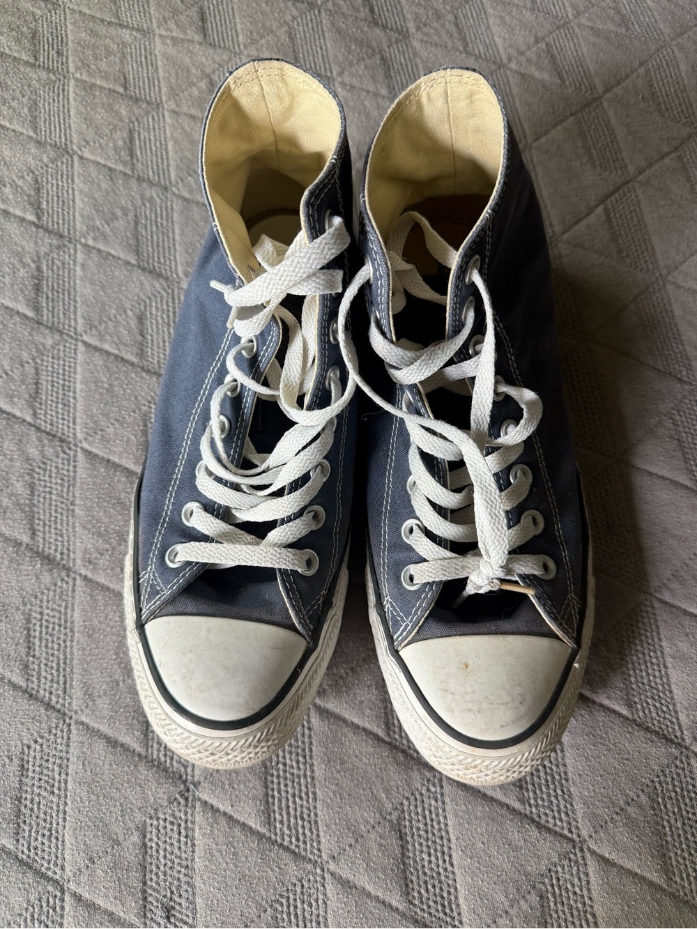 Converse High-Top Sneakers in Navy and White